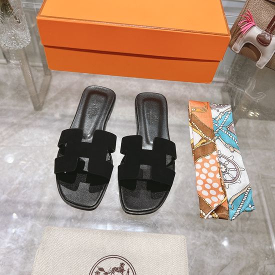 Hermes Calfskin Casual Slides Soft Comfortable Daily Wear Footwear