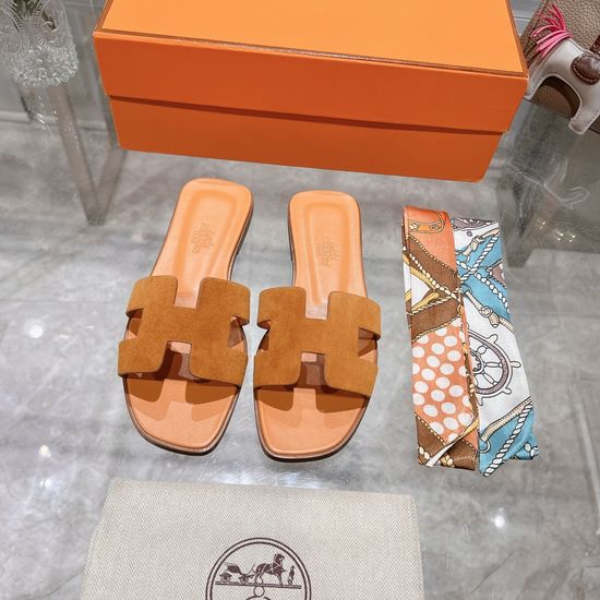 Hermes Calfskin Casual Slides Soft Comfortable Daily Wear Footwear