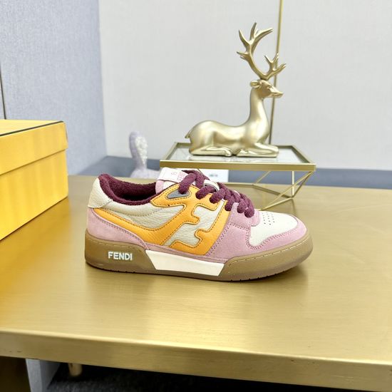Fendi Classic Retro Leather Sneakers Non-Slip Durable Casual Footwear