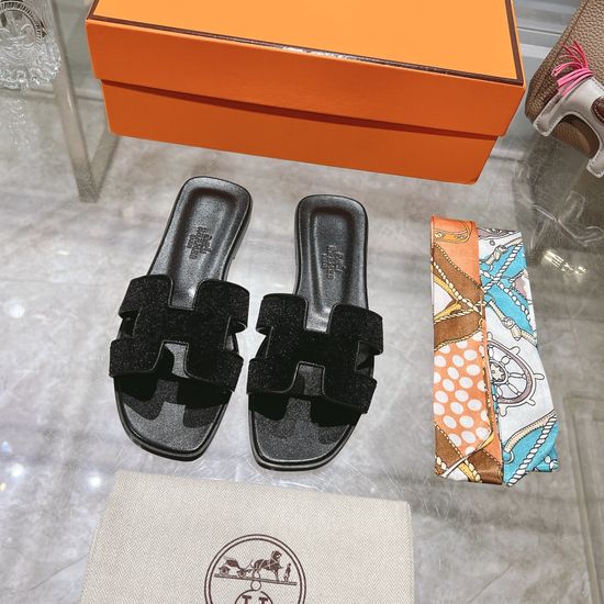 Hermes Soft Velvet Casual Comfortable Slide Sandals