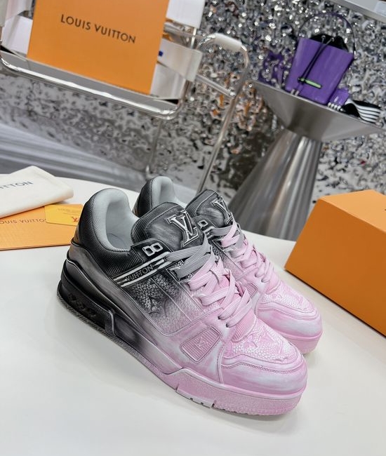 Louis Vuitton LV Premium Washed Leather Retro Basketball Sneakers Comfortable Non-slip