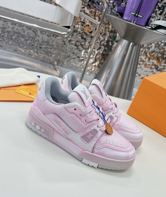 Louis Vuitton LV Premium Washed Leather Retro Basketball Sneakers Comfortable Non-slip