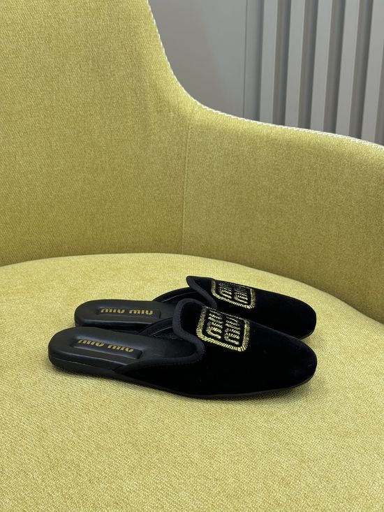 Miu Miu Soft Velvet Lined Comfortable Casual Daily Shoes