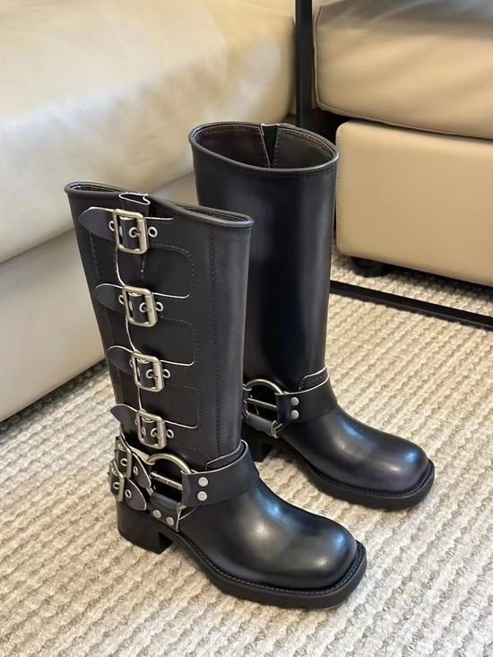 Miu Miu Premium Soft Calfskin Knee High Boots