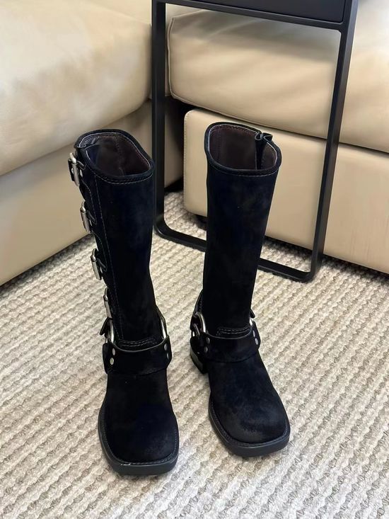 Miu Miu Premium Suede Knee High Comfort Boots
