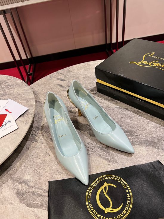 Christian Louboutine Elegant Floral Decor High Heel Shoes Exquisite Craftsmanship