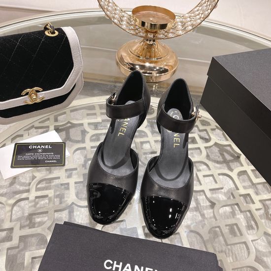 Chanel Elegant Wedge Heel Pumps With Genuine Leather Sole