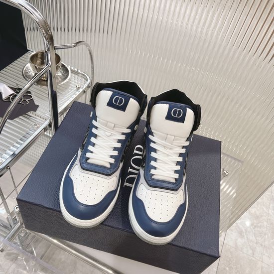 Christian Dior High-top Stitched Leather Casual Skate Shoes Premium