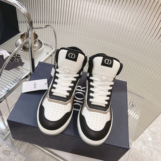 Christian Dior High-top Stitched Leather Casual Skate Shoes Premium