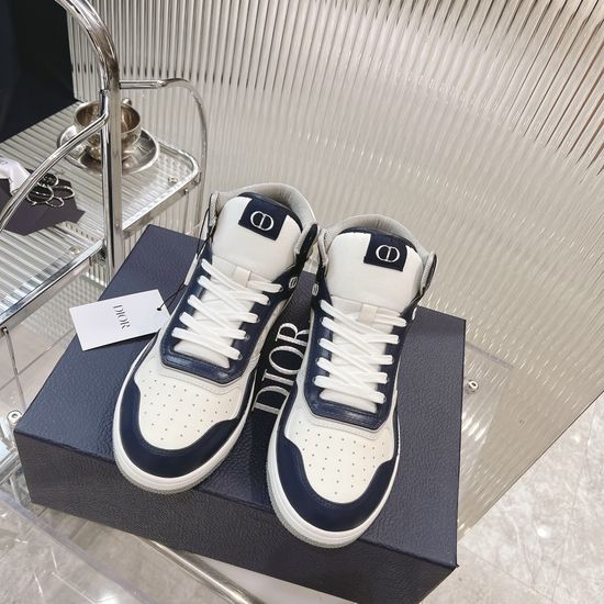 Christian Dior High-top Stitched Leather Casual Skate Shoes Premium