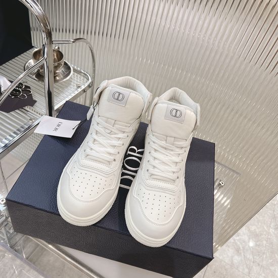 Christian Dior High-top Stitched Leather Casual Skate Shoes Premium