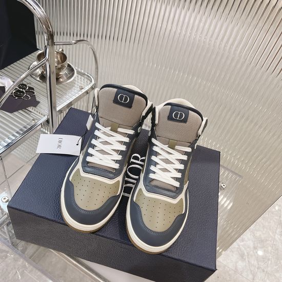 Christian Dior High-top Stitched Leather Casual Skate Shoes Premium