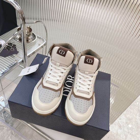 Christian Dior High-top Stitched Leather Casual Skate Shoes Premium