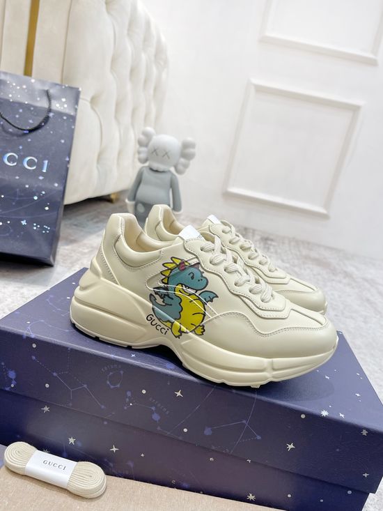Gucci Premium Leather Casual Shoes Comfortable Versatile Fashion Footwear