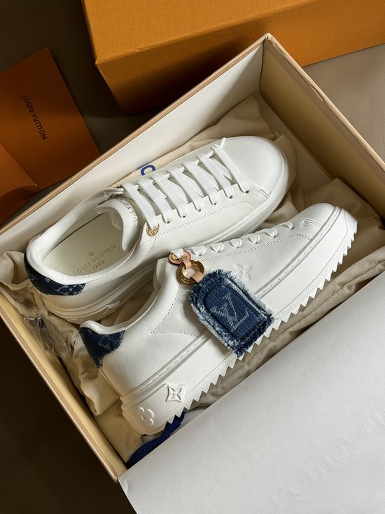 Christian Dior Denim Color Leather Height Increasing Comfortable Sneakers