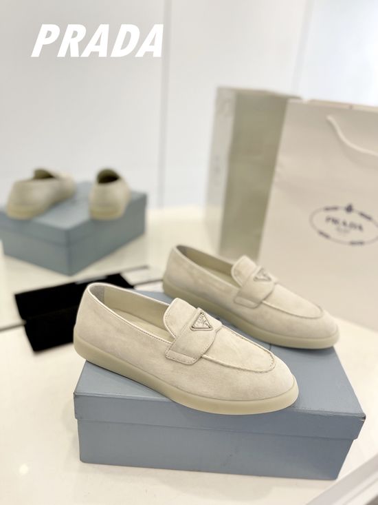 Prada Soft Sole Loafers Comfortable Slip-on Casual Daily Wear Shoes