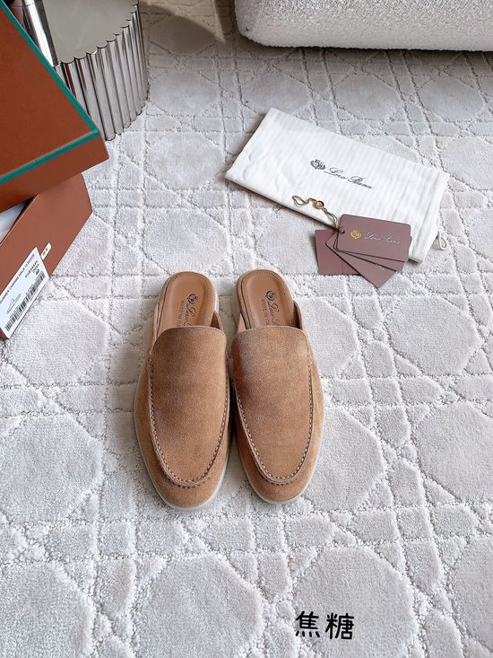 Loro Piana Classic Suede Half Slippers Durable And Non Slip