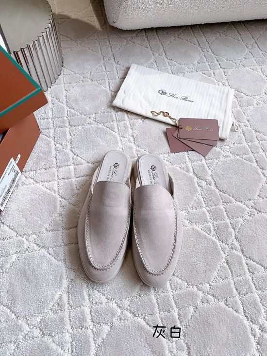 Loro Piana Classic Suede Half Slippers Durable And Non Slip