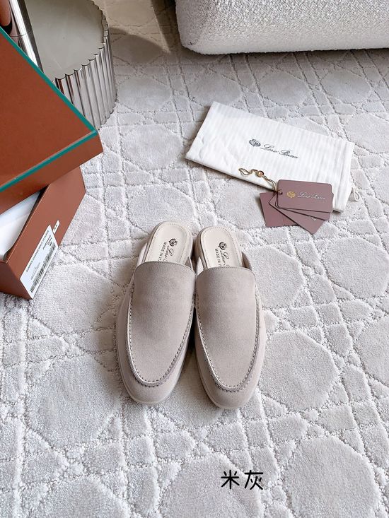 Loro Piana Classic Suede Half Slippers Durable And Non Slip