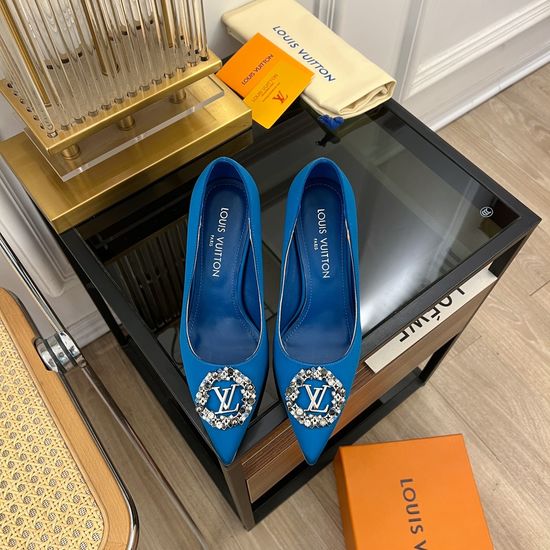 Louis Vuitton Rhinestone Buckle Silk Heeled Sandals And Pumps