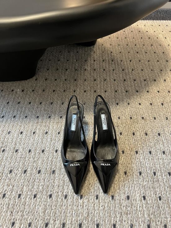 Prada Pointed Toe Kitten Heel Pumps Elegant Classic Shoes