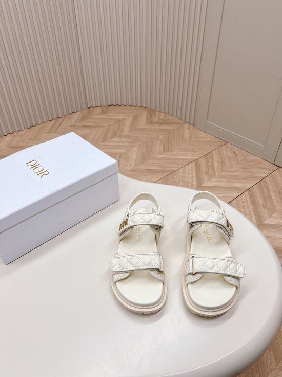Christian Dior Adjustable Strap Leather Comfortable Casual Summer Sandals