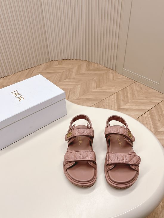 Christian Dior Adjustable Strap Leather Comfortable Casual Summer Sandals
