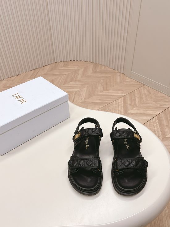 Christian Dior Adjustable Strap Leather Comfortable Casual Summer Sandals