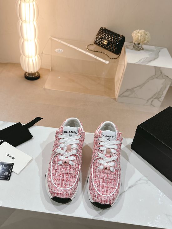 Gucci Tweed Printed Casual Sneakers Soft Versatile Outdoor Walking Shoes