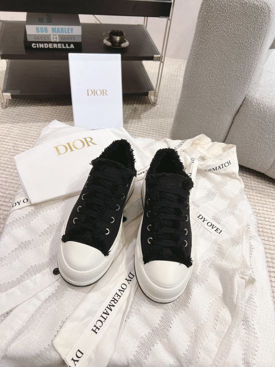 Christian Dior Embroidered Platform Canvas Casual Sneakers Comfortable