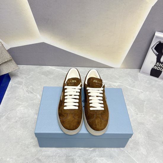 Prada Leather Casual Slip-on Shoes with Soft Lining