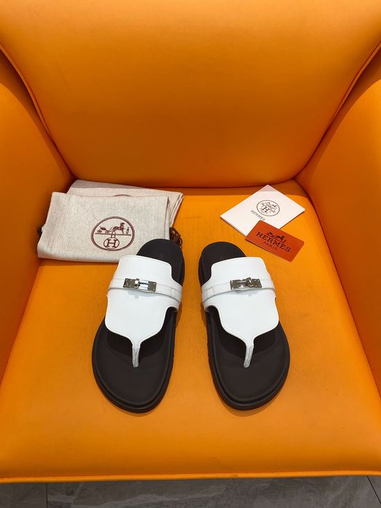 Hermes Velcro Flat Casual Sandals Soft Sole Comfortable Slides