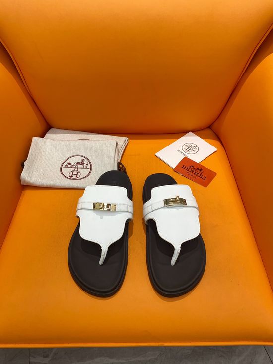 Hermes Velcro Flat Casual Sandals Soft Sole Comfortable Slides