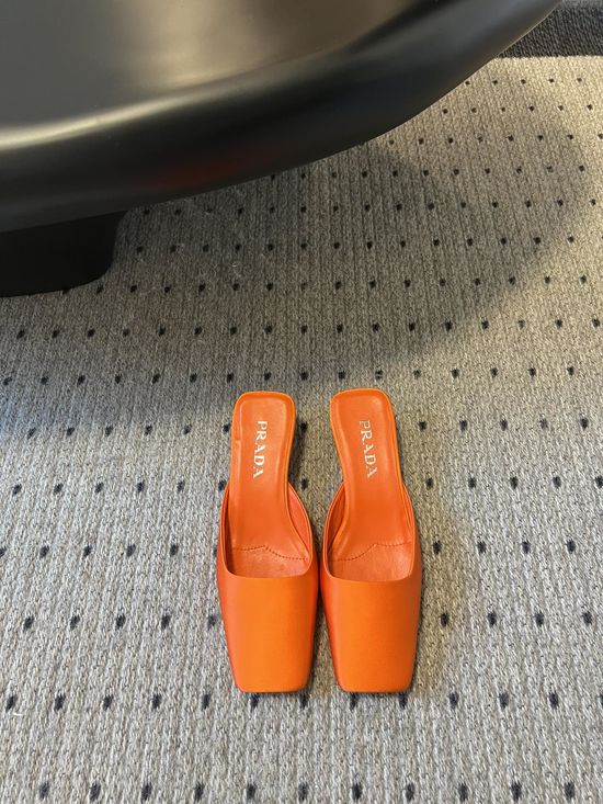 Prada Satin Square Toe Triangular Heel Elegant Dress Pumps