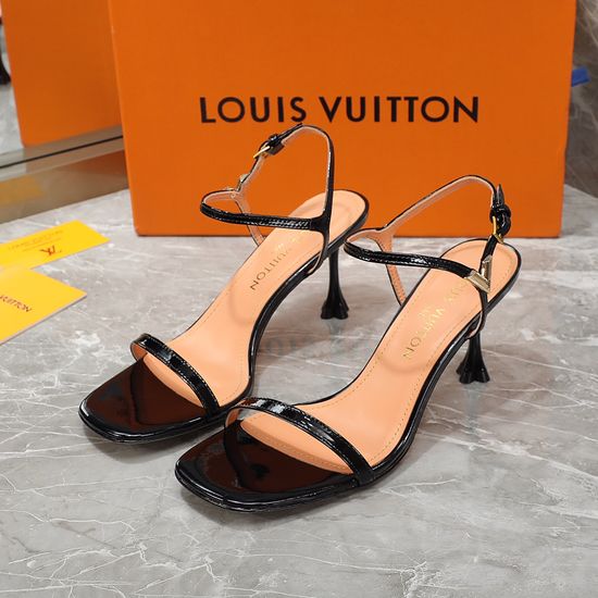 Louis Vuitton Suede Patent Upper Sheepskin Lining Leather Sole Sandals