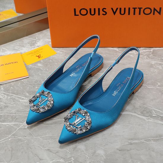 Louis Vuitton Silk Upper Sheepskin Lining Genuine Leather Sole Sandals