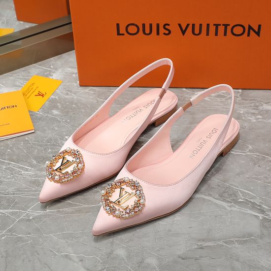 Louis Vuitton Silk Upper Sheepskin Lining Genuine Leather Sole Sandals