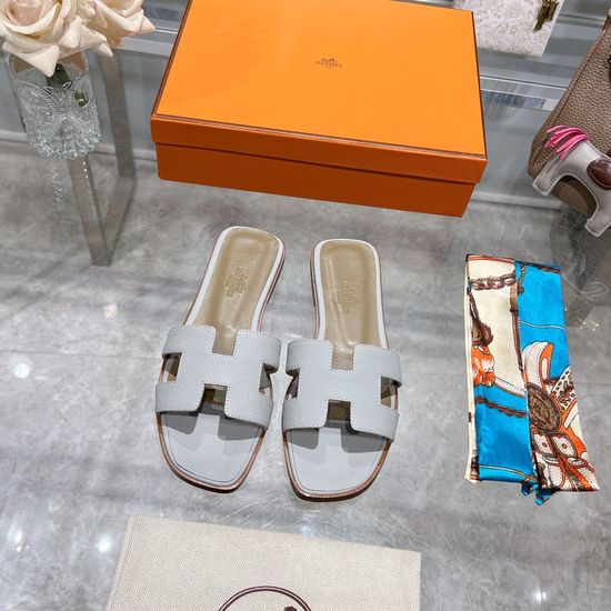 Hermes Calfskin Casual Slides Soft Comfortable Daily Wear Footwear