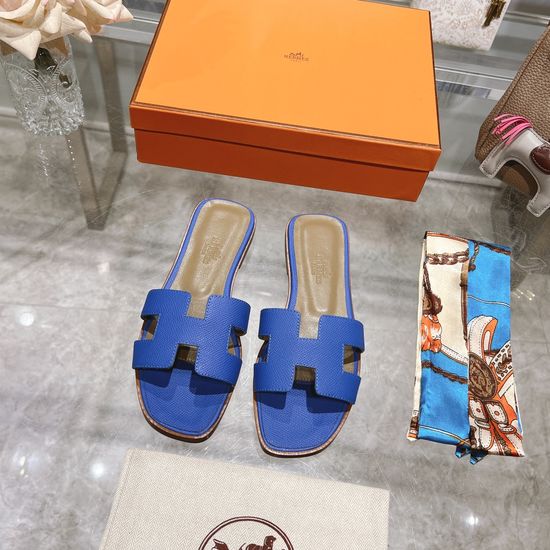 Hermes Calfskin Casual Slides Soft Comfortable Daily Wear Footwear