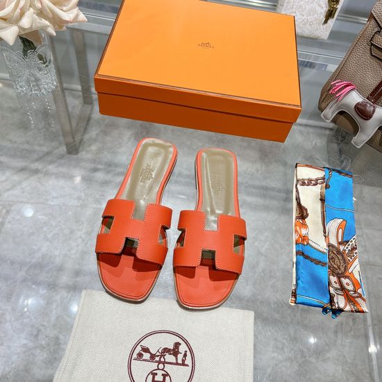 Hermes Calfskin Casual Slides Soft Comfortable Daily Wear Footwear