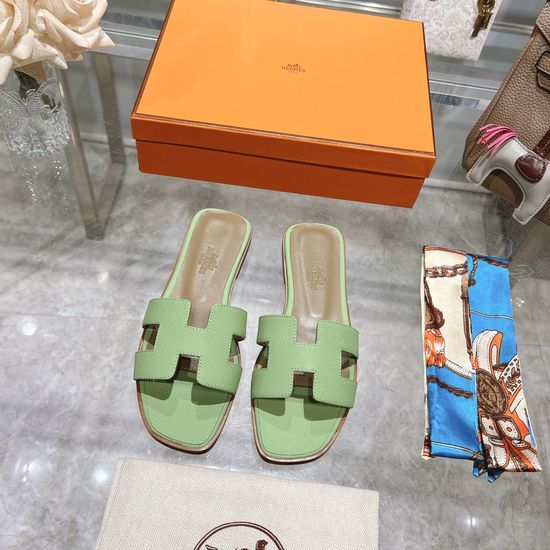 Hermes Calfskin Casual Slides Soft Comfortable Daily Wear Footwear