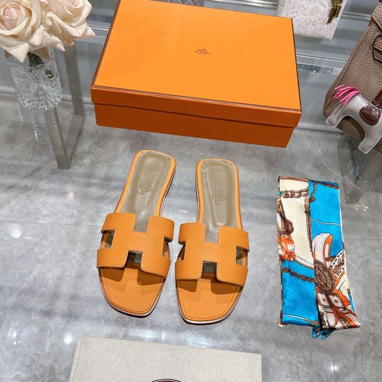 Hermes Calfskin Casual Slides Soft Comfortable Daily Wear Footwear