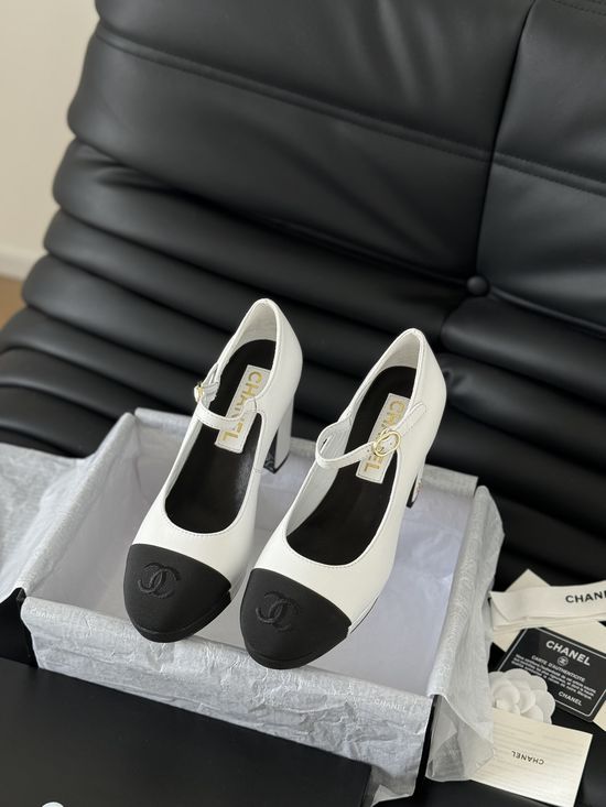 Chanel Platform Mary Jane Chunky Heel Pumps