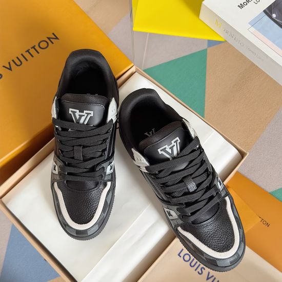Louis Vuitton Embossed Casual Sneakers With Leather Upper