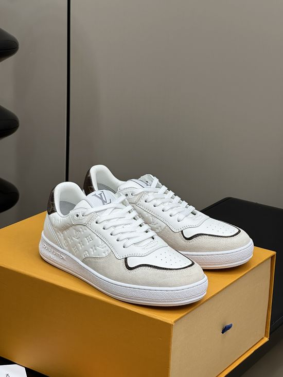Louis Vuitton Suede and Leather Sneakers with Embroidered Design