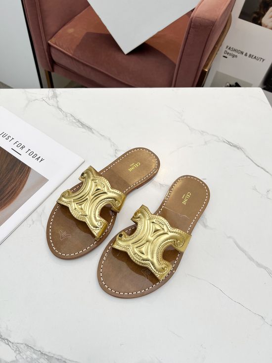 Celine Cowhide Embossed Logo Toe Separator Shoes