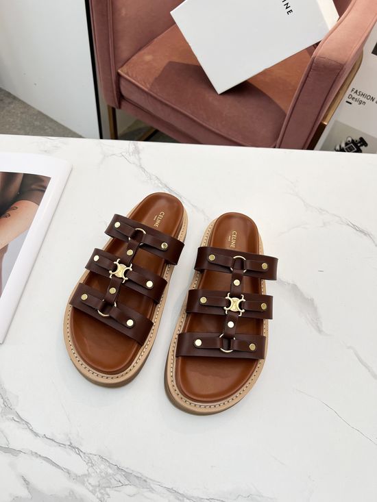 Celine Hardware Buckle Decor Comfortable Casual Sandals