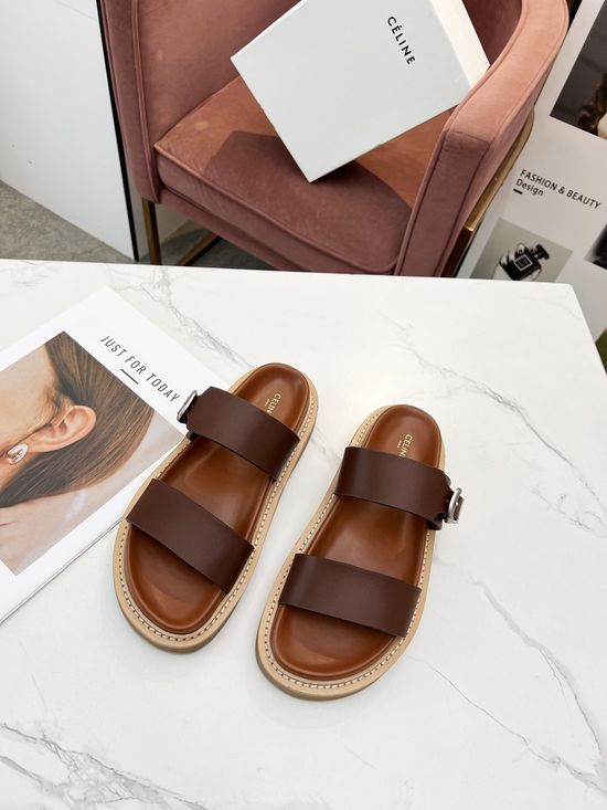 Celine Hardware Buckle Decor Comfortable Casual Sandals