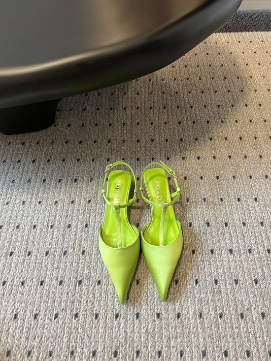 Prada Pointed Toe T-strap Heels Elegant Minimalist Dress Shoes