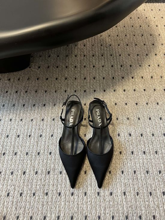 Prada Pointed Toe T-strap Heels Elegant Stylish Dress Shoes